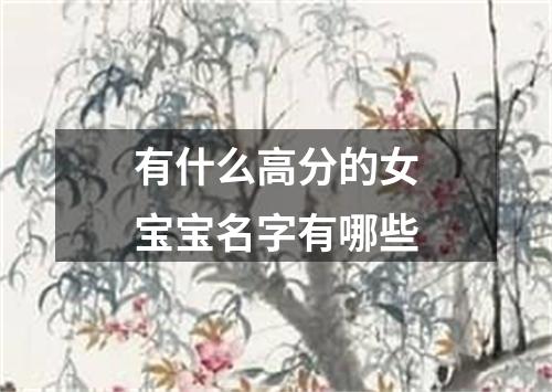 有什么高分的女宝宝名字有哪些