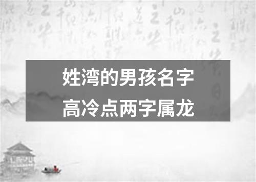 姓湾的男孩名字高冷点两字属龙