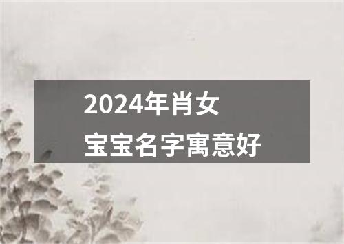 2024年肖女宝宝名字寓意好