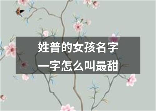 姓普的女孩名字一字怎么叫最甜