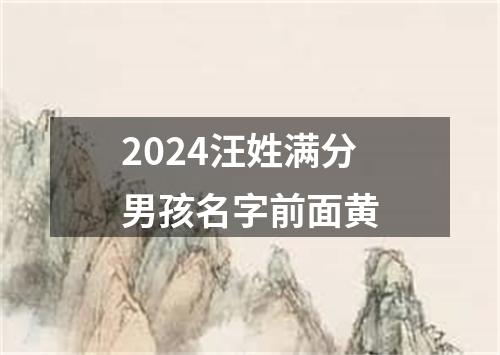 2024汪姓满分男孩名字前面黄