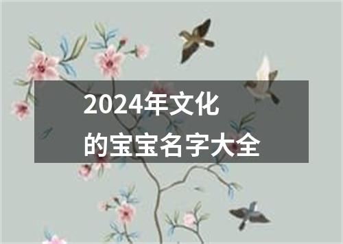 2024年文化的宝宝名字大全