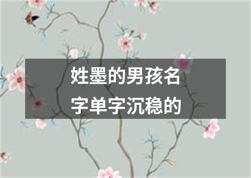 姓墨的男孩名字单字沉稳的