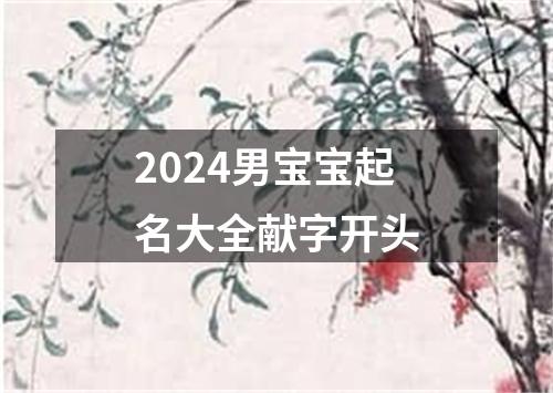 2024男宝宝起名大全献字开头