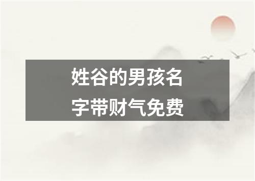 姓谷的男孩名字带财气免费