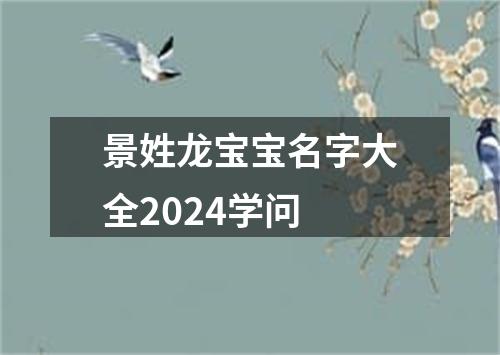 景姓龙宝宝名字大全2024学问