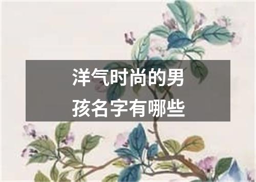 洋气时尚的男孩名字有哪些