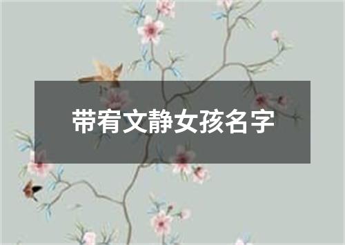 带宥文静女孩名字