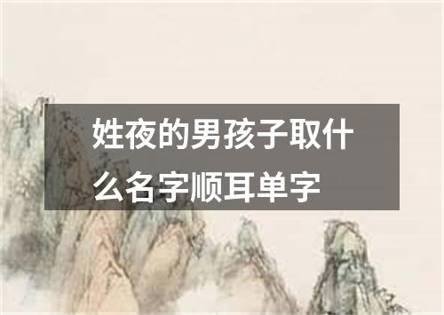 姓夜的男孩子取什么名字顺耳单字