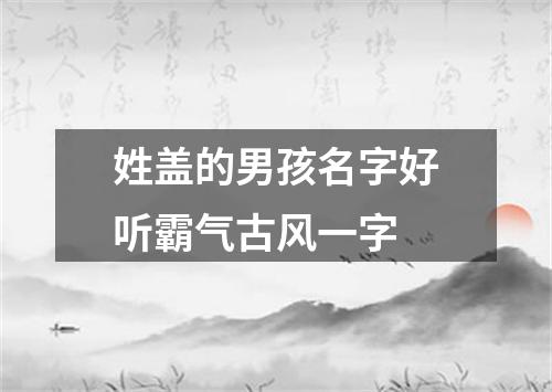 姓盖的男孩名字好听霸气古风一字