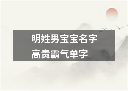 明姓男宝宝名字高贵霸气单字