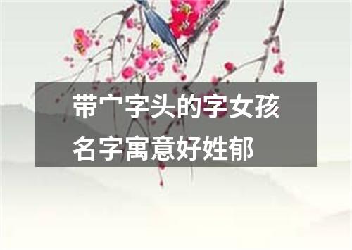 带宀字头的字女孩名字寓意好姓郁