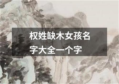 权姓缺木女孩名字大全一个字