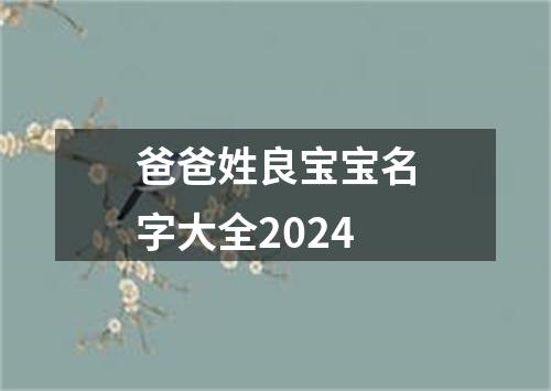 爸爸姓良宝宝名字大全2024