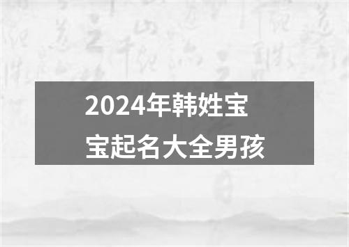 2024年韩姓宝宝起名大全男孩