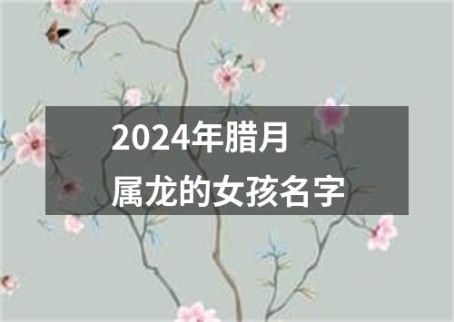 2024年腊月属龙的女孩名字