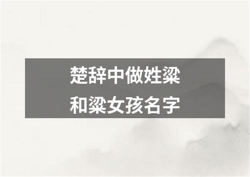 楚辞中做姓粱和粱女孩名字