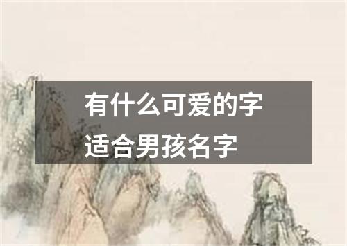 有什么可爱的字适合男孩名字