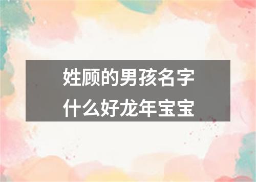 姓顾的男孩名字什么好龙年宝宝