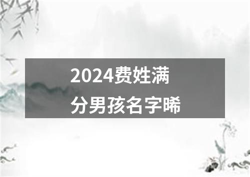 2024费姓满分男孩名字晞