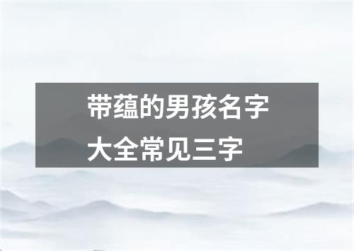 带蕴的男孩名字大全常见三字