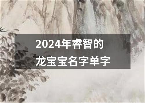 2024年睿智的龙宝宝名字单字