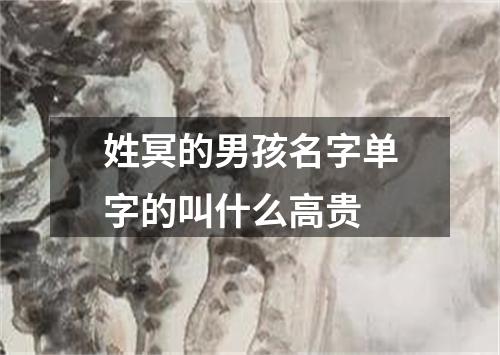 姓冥的男孩名字单字的叫什么高贵