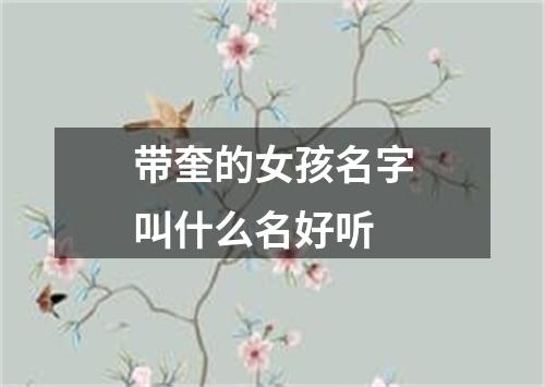 带奎的女孩名字叫什么名好听