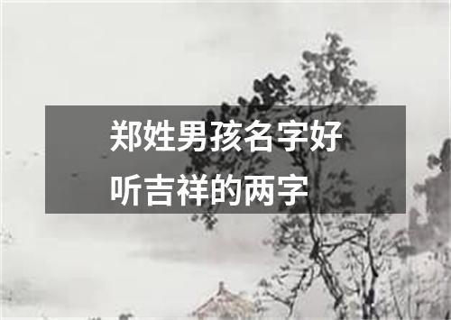 郑姓男孩名字好听吉祥的两字