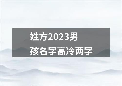 姓方2023男孩名字高冷两字