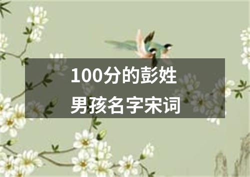 100分的彭姓男孩名字宋词