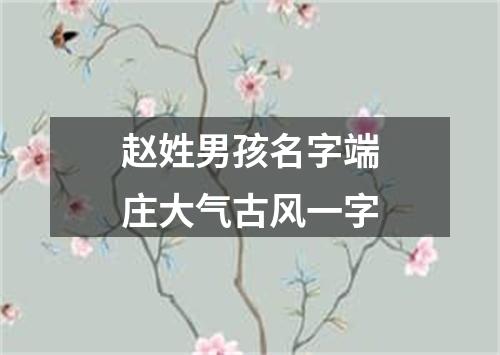 赵姓男孩名字端庄大气古风一字