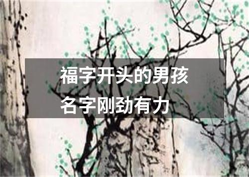 福字开头的男孩名字刚劲有力