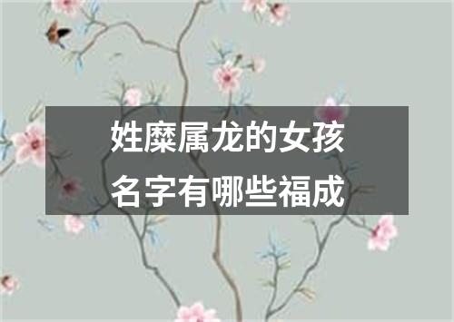 姓糜属龙的女孩名字有哪些福成