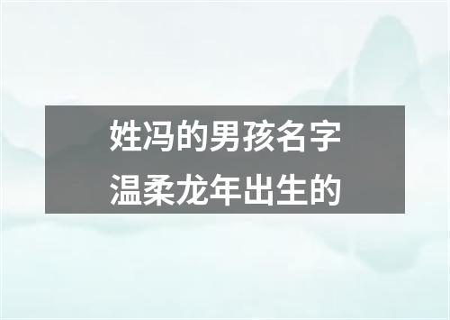 姓冯的男孩名字温柔龙年出生的