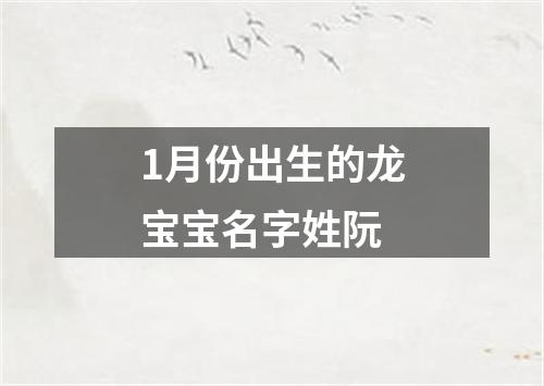 1月份出生的龙宝宝名字姓阮