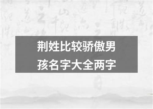 荆姓比较骄傲男孩名字大全两字