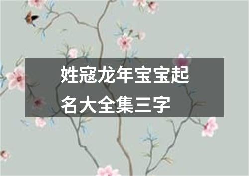 姓寇龙年宝宝起名大全集三字