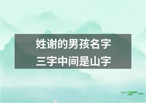 姓谢的男孩名字三字中间是山字