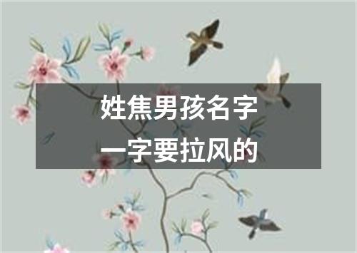 姓焦男孩名字一字要拉风的