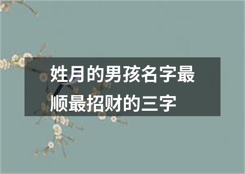 姓月的男孩名字最顺最招财的三字