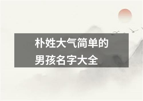 朴姓大气简单的男孩名字大全