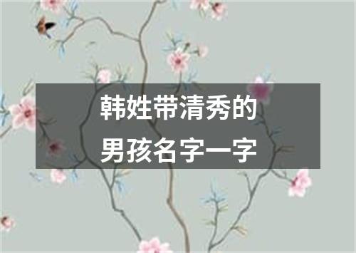 韩姓带清秀的男孩名字一字