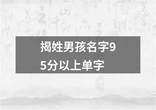 揭姓男孩名字95分以上单字