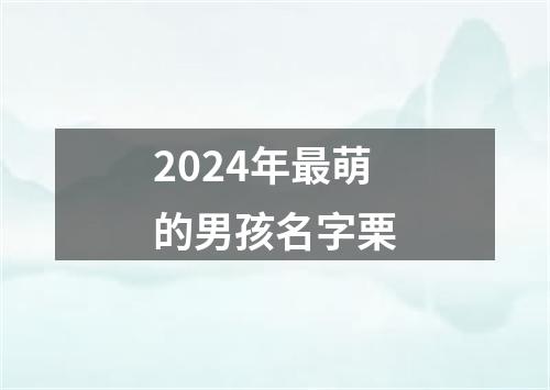 2024年最萌的男孩名字栗