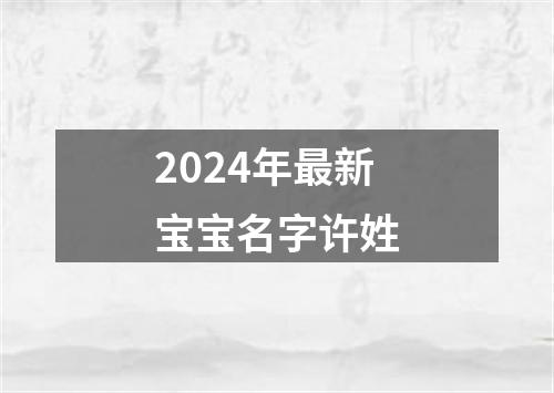 2024年最新宝宝名字许姓