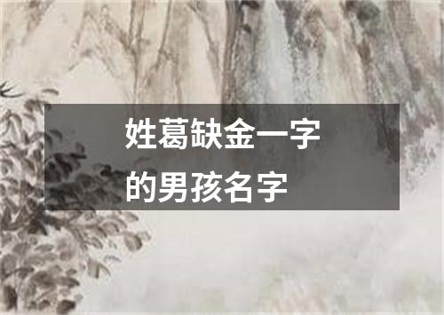 姓葛缺金一字的男孩名字