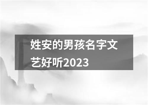 姓安的男孩名字文艺好听2023