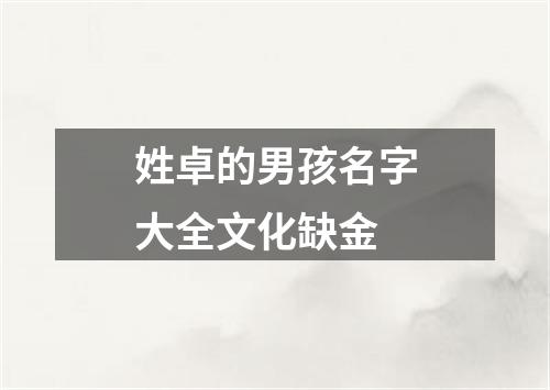 姓卓的男孩名字大全文化缺金