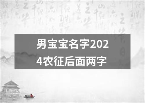 男宝宝名字2024农征后面两字